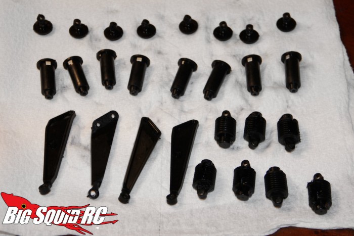 Here are my newly black parts laid out for drying. They look like they were molded this way.