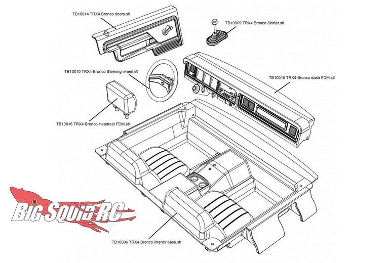 Knight Customs TRX4 Bronco Scale Interior 3D Printer Plans