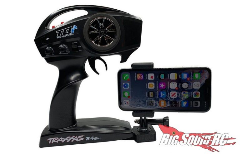 Gamer Phone Holder Universal Phone Mount For Traxxas TX TQi Transmitter - Metal Holder For Phones Over 5.5 Inch (Black) RC Car Phone Mount Adjustable