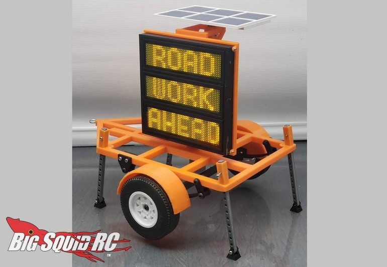 Exclusive RC 1/14 Scale Construction DOT Sign Trailer