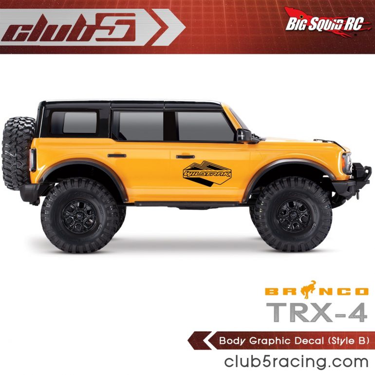 Club 5 Racing Traxxas TRX-4 2021 Ford Bronco Decals Set - Black