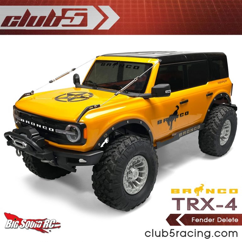 Club5Racing Traxxas TRX-4 2021 Ford Bronco Fender Delete Kit - Installed Front