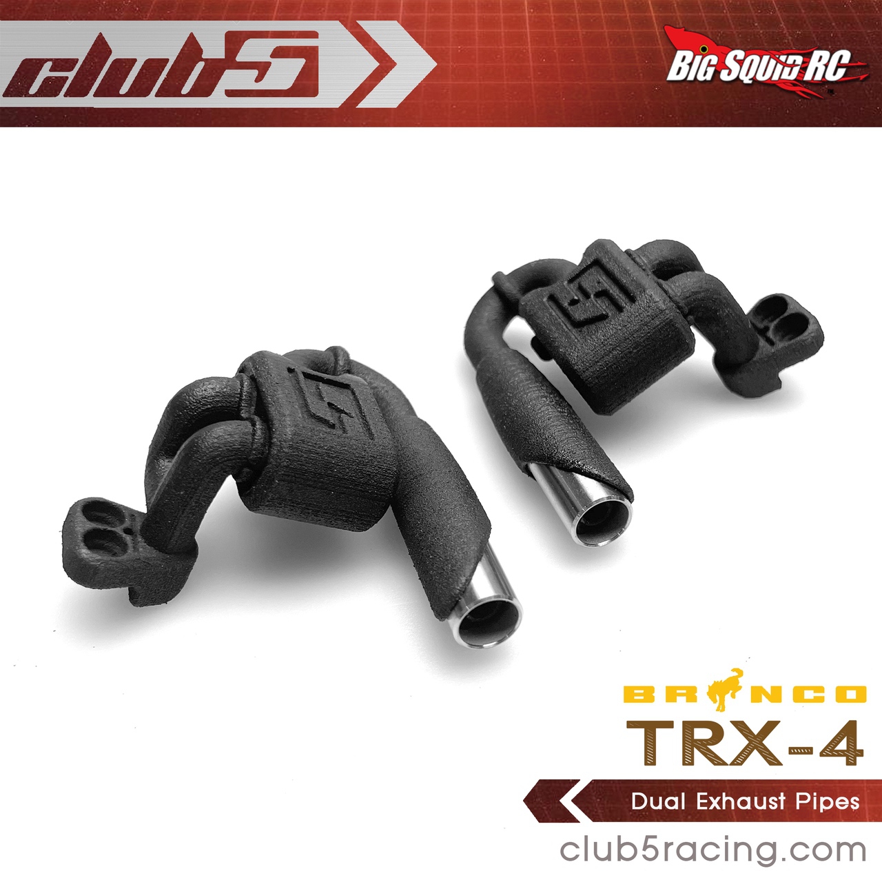 Club 5 Racing Dual Performance Exhaust for the Traxxas TRX 4 2021