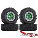 Injora Super Swamper 1-inch Beadlock Wheels - Green Silver