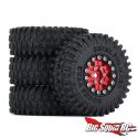 Injora Super Swamper 1-inch Beadlock Wheels - Red - Stacked