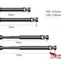 Treal HD Heavy Duty Steel Center Driveshaft CVD Set for the Axial RBX10 Ryft - 4