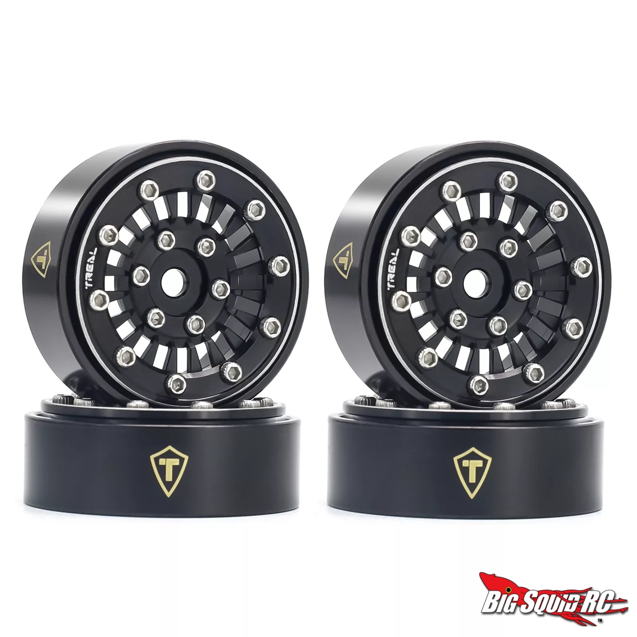 TREAL 1.0 Beadlock Wheels 12 Spokes Classic Rims (4P) For SCX24 AX24 F