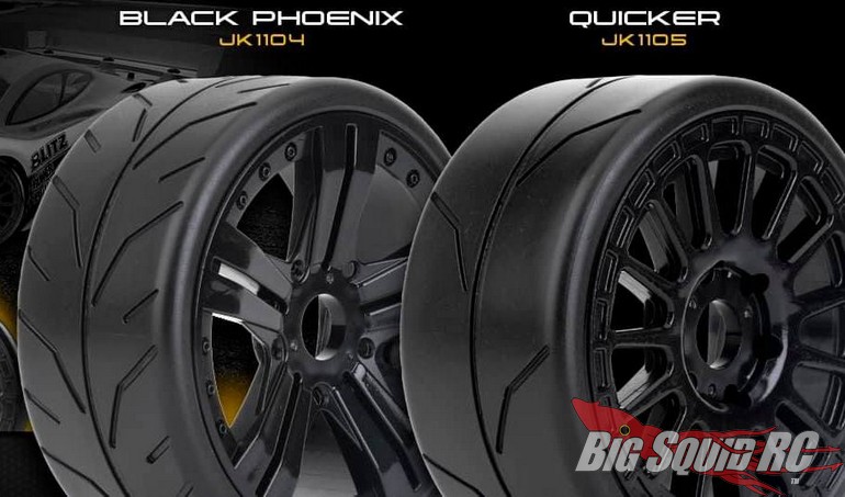 JETKO Power Belted Pre-Mounted 8th GT Tires Quicker Black Pheonix