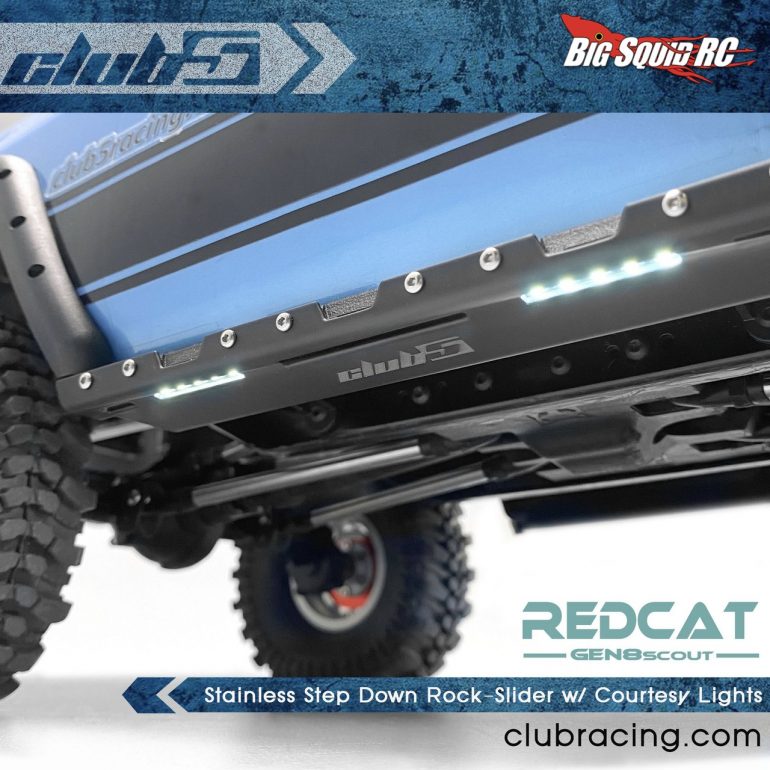Club 5 Racing Step-Down Rock Sliders for the Redcat GEN8