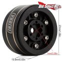 Injora Black Brass Beadlock Wheels - Rear