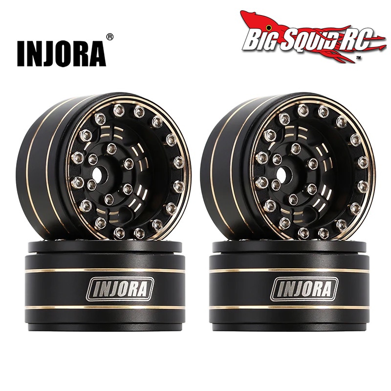 Injora 1.0″ Black Brass Beadlock 1/24-scale Crawler Wheels