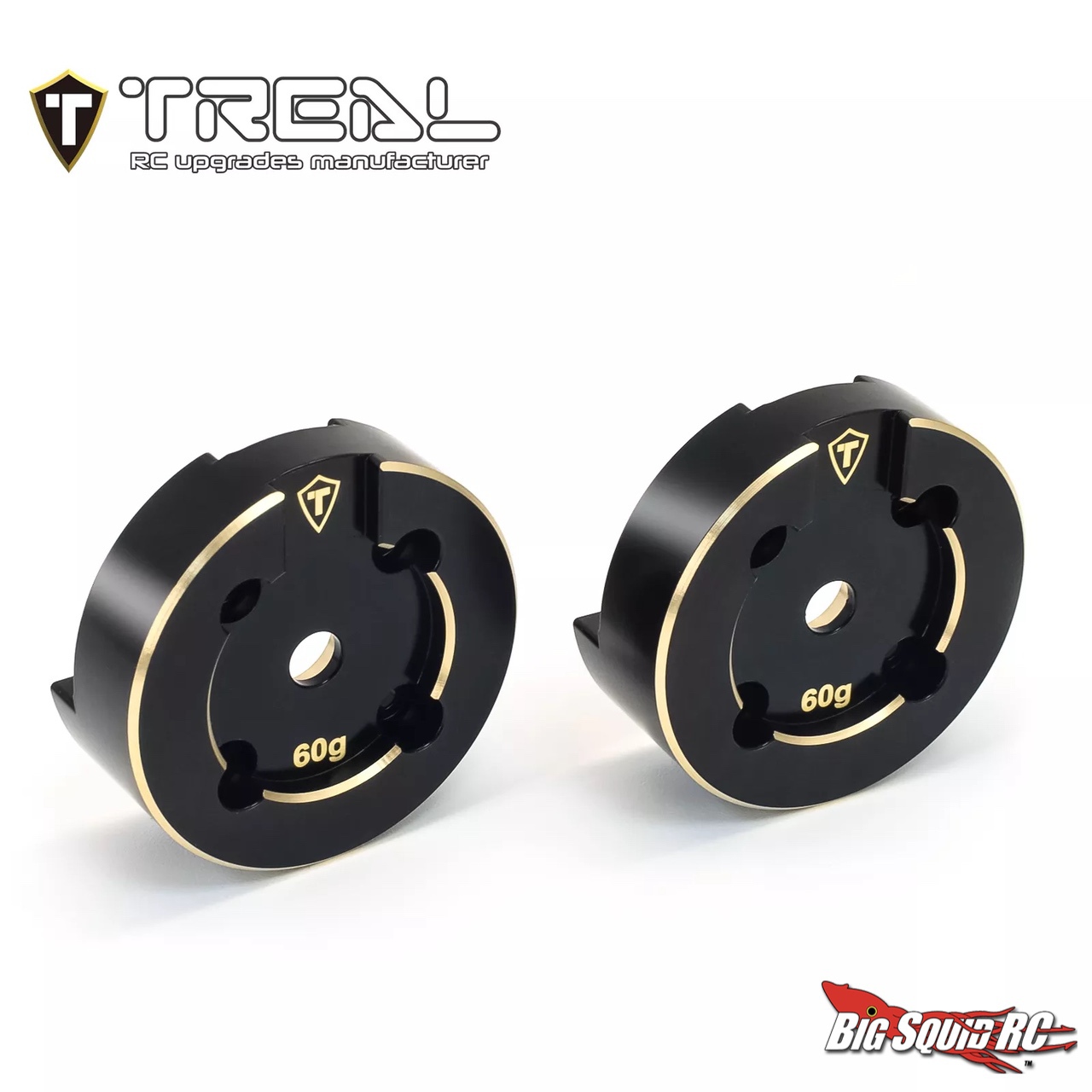 Treal Brass Inner Portal Covers For Axial Capra & SCX10 III | 93g Steering Knuckle Weights