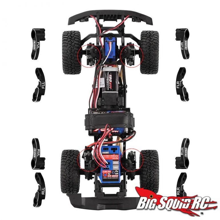 INJORA Galerie De Toit Métal Avec 5 LED Pour Voiture RC 1/10 Traxxas TRX-4, Axial SCX10 - Décor Et éclairage Réaliste - 3