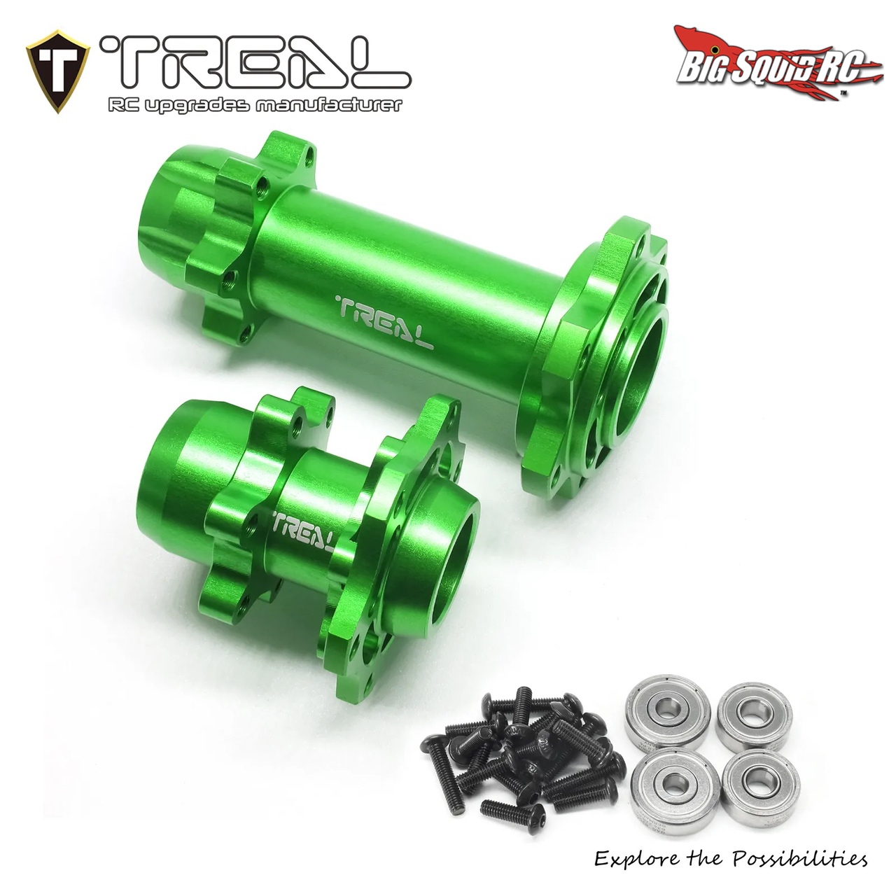 17mm Aluminum Wheel Nuts & Hex Hubs Set For Arrma RC Cars - Red & Black