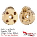 Injora Brass Front and Rear Outer Portal Housing Covers for the FMS FCX24 and FCX18