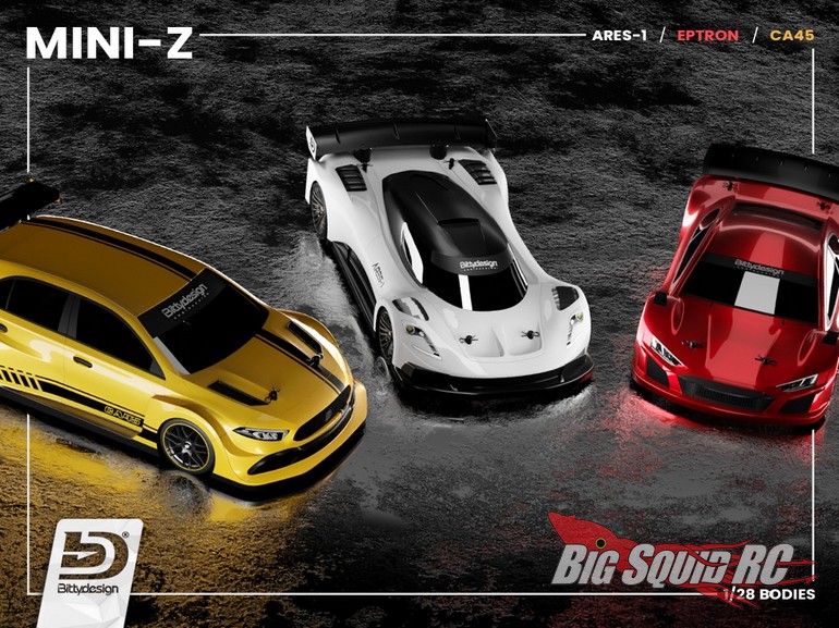 Bittydesign Announces 3 New 1 28th Mini Z Clear Bodies Big Squid RC RC Car and Truck News Reviews Videos and More
