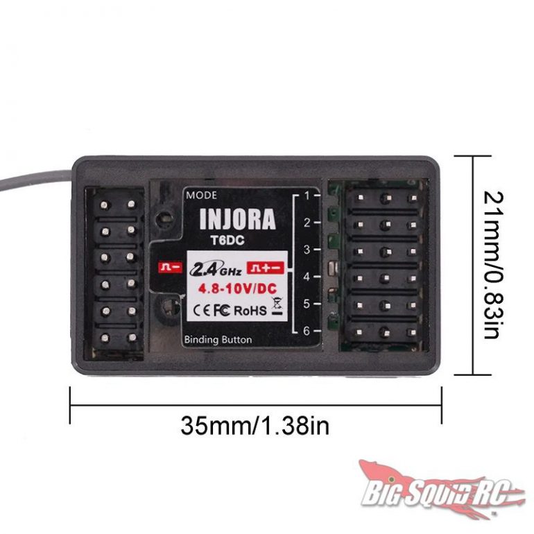 thumbnail image 2 of INJORA 2.4GHz RC Transmitter & Receiver - 6 Channel Digital Radio For 1/24 & 1/18 Scale Remote Control Vehicles 2 of 5