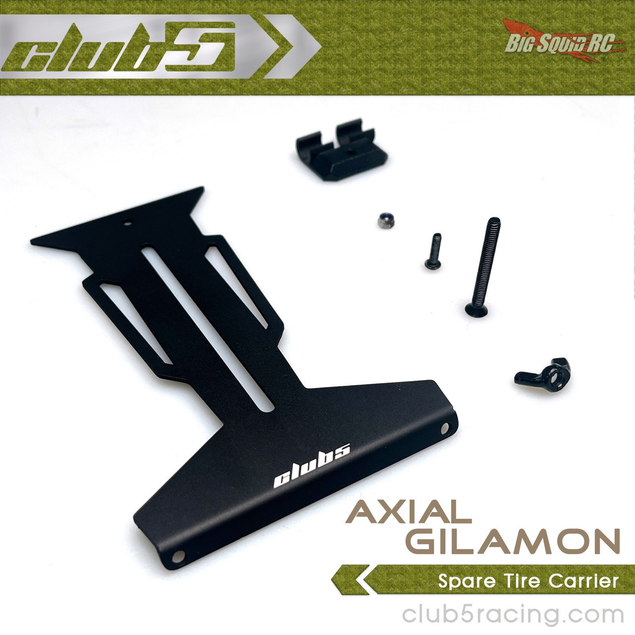 Club 5 Racing Aluminum Spare Tire Carrier for the Axial AXP8