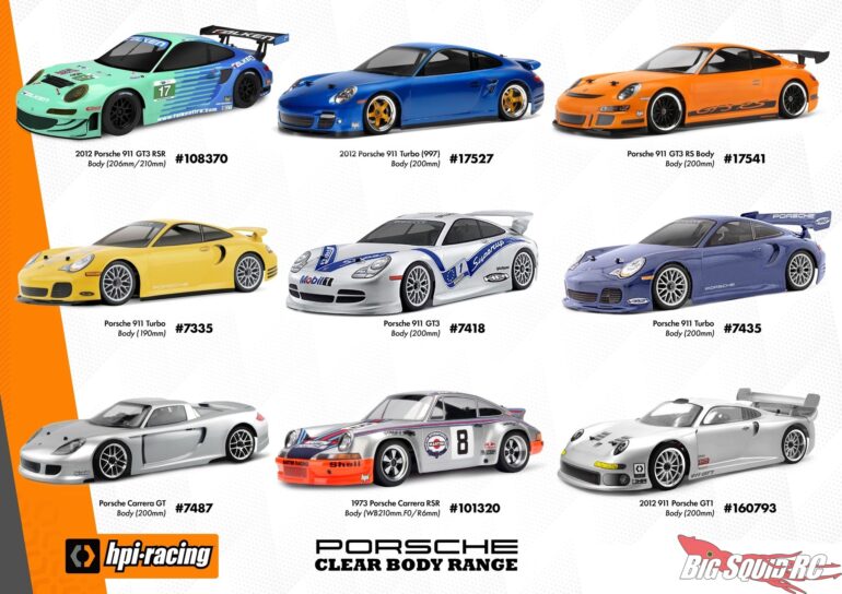 HPI Racing Re Release Porsche Clear Bodies